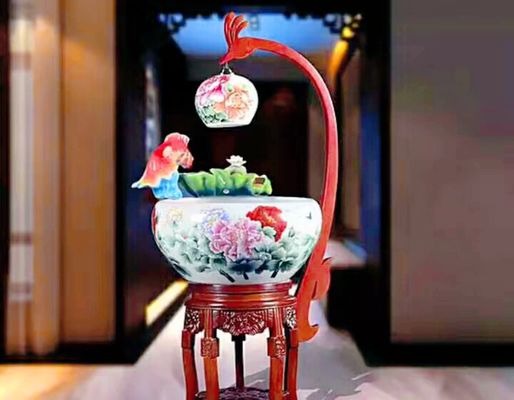 シャクヤク パターン520mmランプが付いている中国の陶磁器の魚ボール