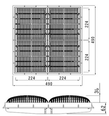 SS304 490x490mmの上の地上のプールの床ドレン
