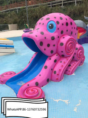 屋外の子供水公園装置のガラス繊維のタコ水スライド