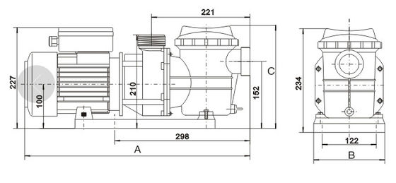 1.5インチ220v 0.75HPのプールの噴水ポンプ