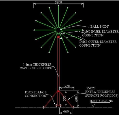 1.5インチのクリスタル・ボール水噴水のジェット機DN40圧力100Kpa