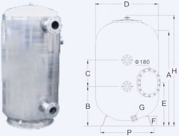 15m3/H 800mmの商業プールの砂フィルター